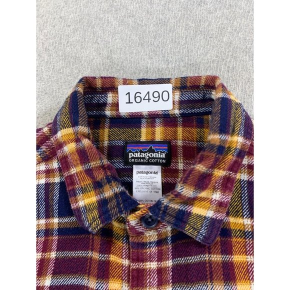Patagonia FJORD Flannel Long Sleeve Cotton Button Down Shirt (Men's‎ Small) Red - Picture 4 of 11